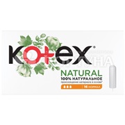 Тампоны Kotex 16 шт Natural нормал без аппликатора