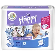 Подгузники Bella Baby Happy 13 шт 3 (5-9кг)