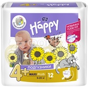 Подгузники Bella Baby Happy 12 шт 4+ (9-20кг)