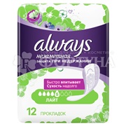 Прокладки Always 12 шт Незаметная защита при недержании Лайт