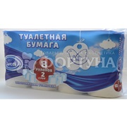 Туалетная бумага Lotti 8 шт 2х-слойная белая