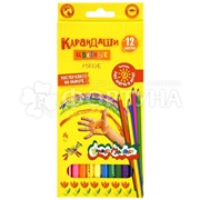 Карандаши цветные Каляка-Маляка 12 цветов деревянные, шестигранные