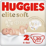 Подгузники Huggies Elite Soft 20 шт 2 (4-6 кг)