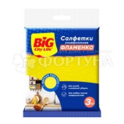 Салфетка BIG CITY 3 шт Фламенко вискозная