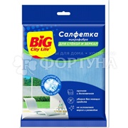 Салфетка BIG CITY 1 шт для стекол и зеркал микрофибра