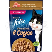 Корм для животных Felix 75 г с индейкой и беконом