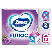 Туалетная бумага Zewa 12 шт Plus сирень 2х-слойная