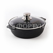 Жаровня 3 л Гранит black с крышкой