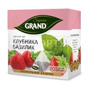 Чай Grand Supreme 20 пирамидок черный Клубника Базилик