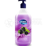 Жидкое крем-мыло AURA 1000 мл Шелк и ежевика