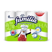 Полотенца бумажные Familia 4 шт 2х-слойные Классик