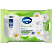 Туалетная бумага AURA 42 шт влажная