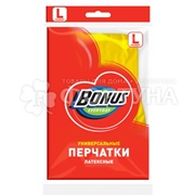 Перчатки BONUS 1 пара латексная универсальные размер L