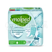 Прокладки MOLPED 8 шт Normal Антибактериальные с крылышками критические