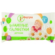 Салфетки влажные Фортуна 15 шт Ромашка детские
