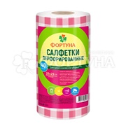Салфетки Фортуна 40 шт размер 25*25см перфорированные (цвета в ассортименте)