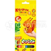 Карандаши цветные Каляка-Маляка 12 цветов ,деревянные , трехгранные