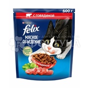 Корм для животных Felix 600 г Мясное объедение с говядиной