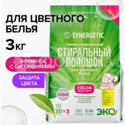 Стиральный порошок SYNERGETIC 3000 г для цветного белья