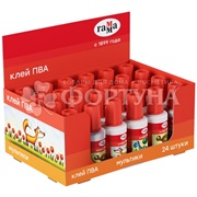 Клей ПВА Гамма 20 мл Мультики с кисточкой