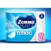 Туалетная бумага ZEMMA Plus 12 шт 2-х слойная Белая