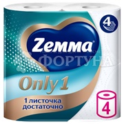 Туалетная бумага ZEMMA Only1 4 шт 4-х слойная