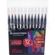 Фломастеры -кисточки ClipStudio 12цв. смываемые
