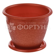 Горшок для цветов 1,2 л ''Розалия'' с поддоном (цвета в ассортименте)