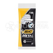 Станки одноразовые BiC 5 шт Metal 1 лезвие с защтным металическим покрытием