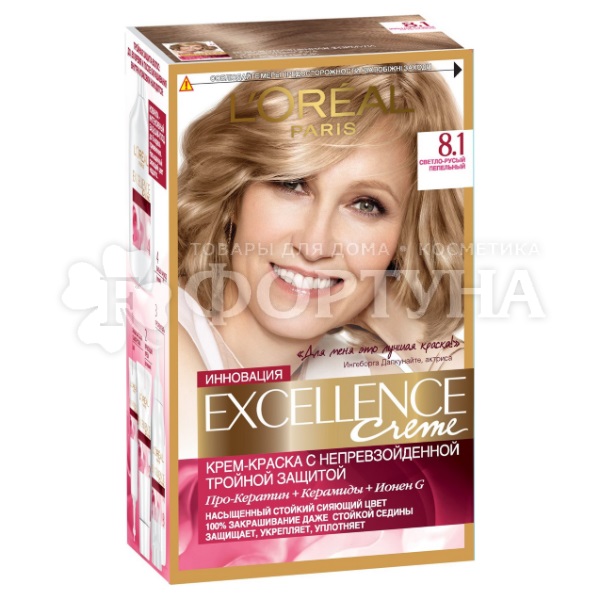 Краска для волос Excellence 8.1 Светло-русый пепельный