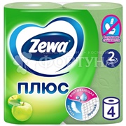 Туалетная бумага Zewa 4 шт Plus яблоко 2х-слойная