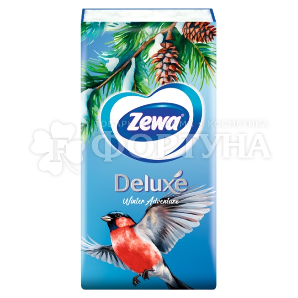 Платки носовые Zewa 10 шт 3х-слойные Deluxe Ромашка