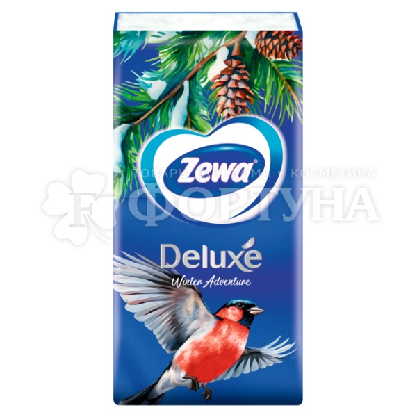 Платки носовые Zewa 10 шт 3х-слойные Deluxe Ромашка