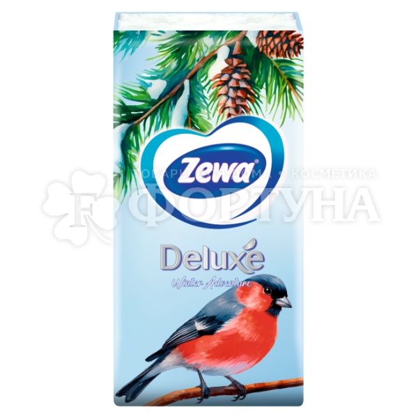 Платки носовые Zewa 10 шт 3х-слойные Deluxe Ромашка
