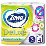 Туалетная бумага Zewa 4 шт Deluxe Ромашка 3х-слойная