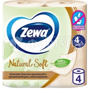 Туалетная бумага Zewa 4 шт Natural Soft 4-х слойная