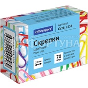 скрепки OfficeSpace 28мм 70шт цветные