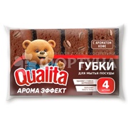 Губка для посуды QUALITA 4 шт Aroma Effect