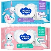 Туалетная бумага Солнце и Луна 72 шт влажная Череда