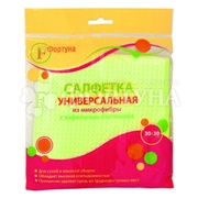 Салфетка Фортуна 1 шт из микрофибры с вафельным плетением