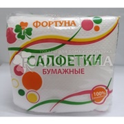 Салфетки бумажные Фортуна 70 шт 1-слойные Белые