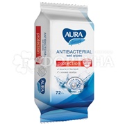 Салфетки влажные AURA Family 72 шт Антибактериальные