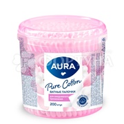 Ватные палочки AURA 200 шт стакан