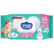 Салфетки влажные Солнце и Луна ECO 72 шт