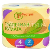 Туалетная бумага Фортуна 4 шт цветная 2х-слойная