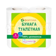 Туалетная бумага Фортуна 4 шт белая 2х-слойная (старый и новый дизайн)