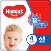 Подгузники Huggies 68 шт Classic Мега 4 (7-18кг)