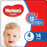 Подгузники Huggies Classic 14 шт 4 (7-18кг)